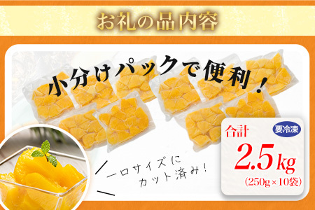 YK-3 當銘さんの完熟カットパイン２．５ｋｇ（２５０ｇ×１０袋）