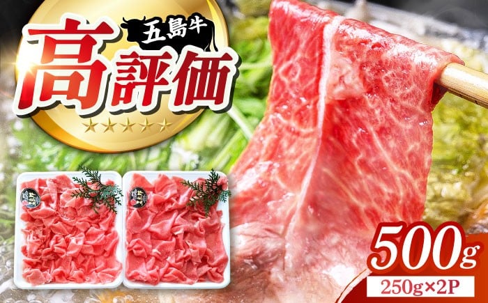 
            しゃぶしゃぶ 五島牛もも500g（250g×2P）五島市/肉のむらおか[PFH001] 牛肉 冷凍 すき焼き
          
