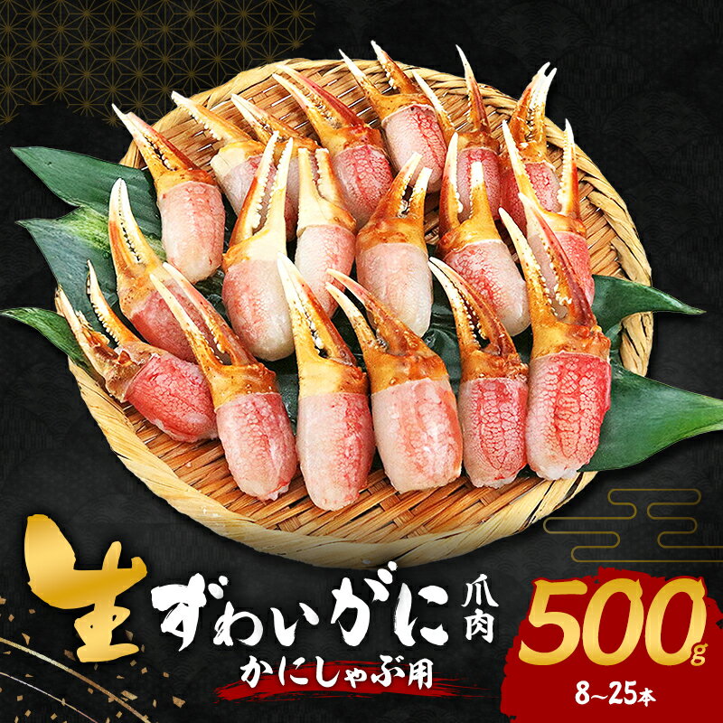 【ふるさと納税】生ズワイガニ カニしゃぶ用 爪肉 500g (8～25本) セット 詰め合わせ かに カニ 蟹 ズワイガニ 冷凍 生蟹 カニ爪 蟹爪 海の幸 魚介 魚介類 海鮮 大阪 大阪府 岸和田市　お届け：最大で1ヶ月程度かかる場合がございます。