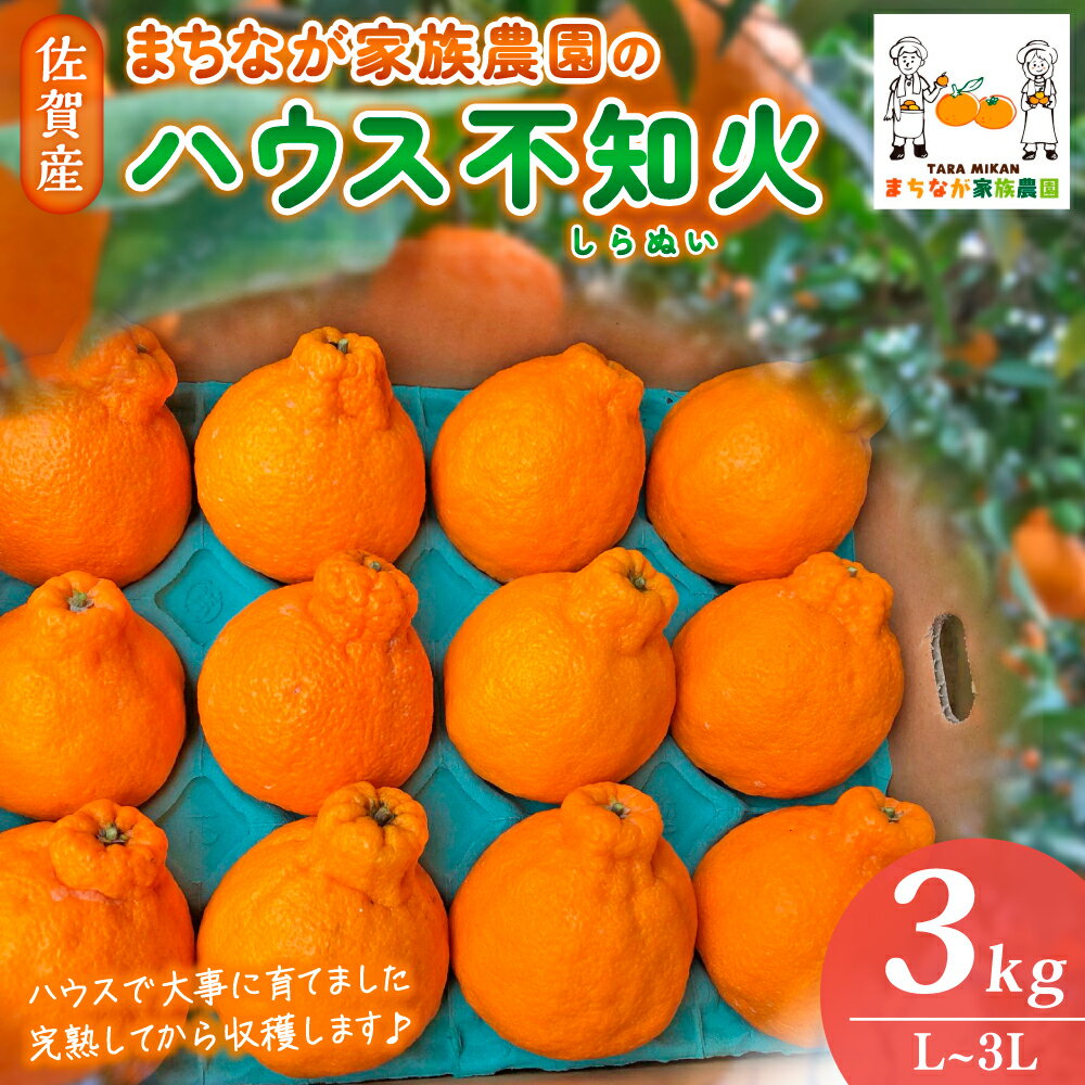 【ふるさと納税】まちなが家族農園のハウス不知火（しらぬい）3kg 【2026年3月下旬～5月下旬まで順次発送予定】 しらぬい 不知火 でこぽん デコポン フルーツ くだもの 果物 ミネラル豊富 太良町 国産 贈答用 送料無料 M64x1