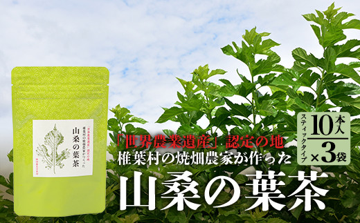 
            【世界農業遺産の産物】焼畑農家がつくった山桑の葉茶 スティックタイプ 10本入り×3袋【桑茶】
          