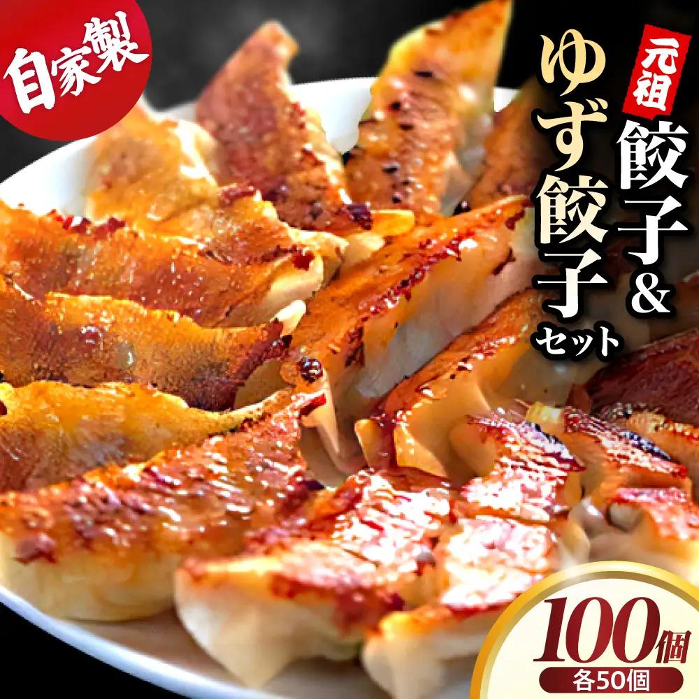 ゆず餃子と元祖プレーン餃子の手作り2種盛冷凍餃子50個入り ２セット
