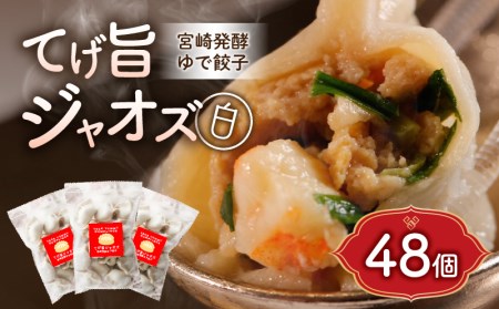 てげ旨ジャオズ【白】6食分（48個入） 餃子 ぎょうざ 48個 茹で餃子 冷凍餃子 豚肉 ニラ にんにく不使用 惣菜 お惣菜 おかず 簡単 簡単調理 茹でる 茹でるだけ 小分け パック 袋 冷凍 グルメ お取り寄せ ギフト