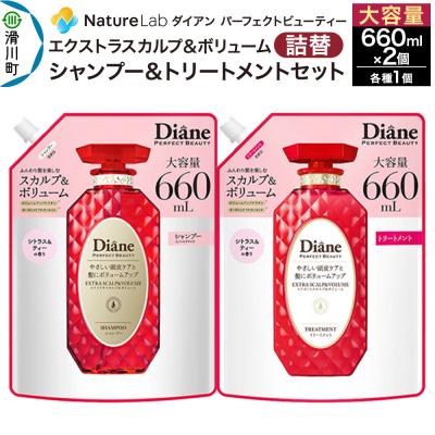 ふるさと納税 滑川町 ダイアン エクストラスカルプ&amp;ボリューム シャンプー+トリートメント詰替|19_ntl-230201