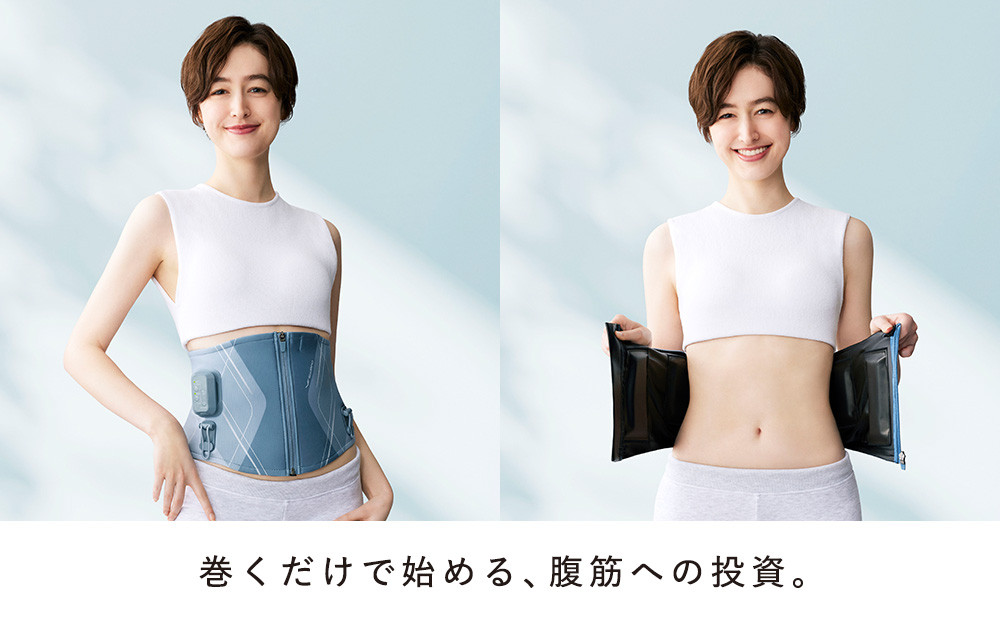 【LLサイズ / アッシュブルー】SIXPAD Core Belt 2 | シックスパッド コアベルト 2  EMS 体幹トレーニング 腹筋 引き締め 健康管理 人気 おすすめ フィットネス ダイエッ