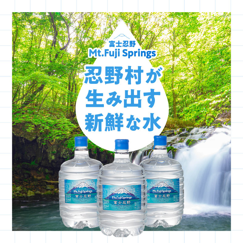 【12ヶ月定期便】富士忍野　Mt．Fuji　Springs　8L×3本　12ヶ月コース（ウォーターサーバーレンタル無料）【SHC-M9000SW（卓上型）】※沖縄県、離島不可