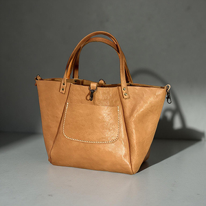 【 八幡レザー 】かご型 トートバッグ キャメル 【DP12W】 カバン 鞄 かばん トートバッグ 牛革 レザー 軽量