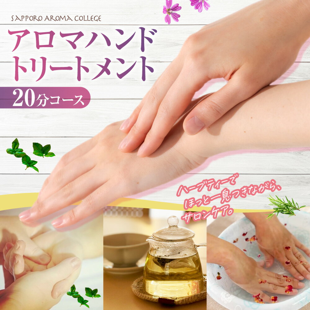 【ふるさと納税】 アロマ ハンドトリートメント 20分コース サロンケア 体験チケット 1名様 マッサージ ハンドケア トリートメント リラクゼーション 精油 植物油 美容 北海道 札幌市