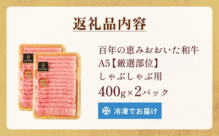 「百年の恵み おおいた和牛」A5しゃぶしゃぶ 800g おおいた和牛 大分県産 黒毛和牛 A5ランク すき焼き用 牛肉 霜降り肉 ロース 肩ロース もも 肩部位 美味しい 高評価 種雄牛 風味 800