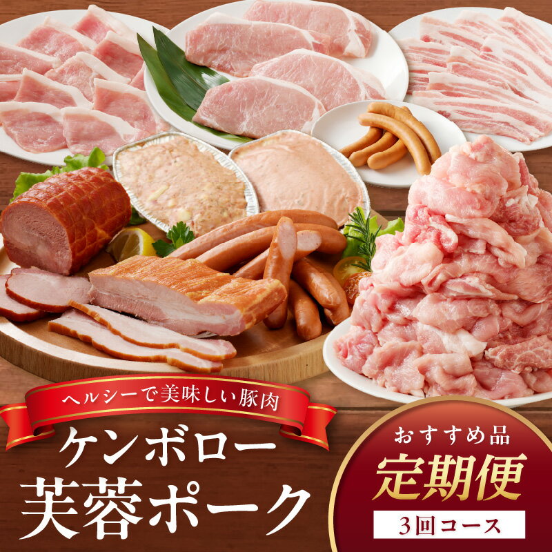 【ふるさと納税】【レビューCP対象】【3か月定期便】ケンボロー芙蓉ポーク おすすめ品3回コース 定期便 3回 豚肉 加工品 ハム ベーコン ウインナー 焼肉 BBQ バーベキュー 特産品 島根ポーク 真空パック お取り寄せ グルメ 食品 【002_1533】