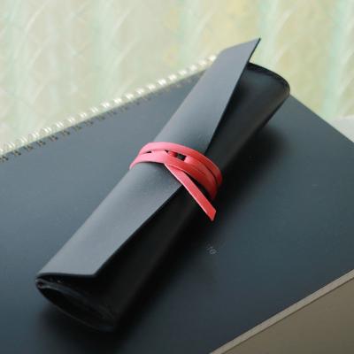 ふるさと納税 高槻市 【KAKURA】紐巻きペンケース futae urushiブラック