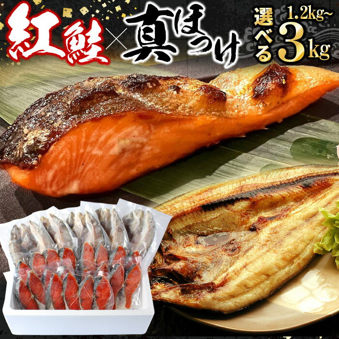 【ふるさと納税】紅鮭切身・真ほっけ開き干し 選べる 各約600g ～ 各約1.5kg 魚 サカナ さかな ベニサケ べにさけ 鮭 サケ さけ ホッケ 北海道 根室市