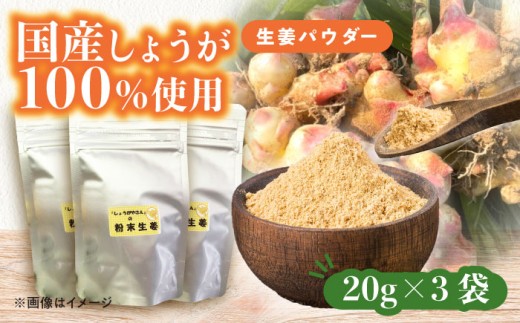 国産 生姜パウダー 3袋 調味料 しょうが 愛西市 / しょうがやさん 【配達不可：離島】 [AEAO009]