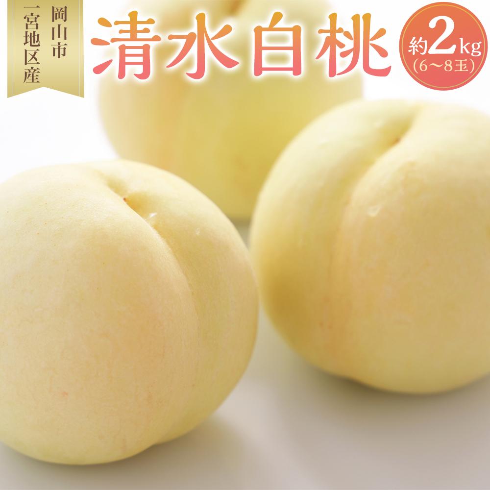 【ふるさと納税】桃 2026年 清水 白桃 6～8玉入 約2.0kg 岡山市一宮地区産 もも モモ フルーツ 果物 ギフト | もも フルーツ 果物 くだもの 食品 人気 おすすめ 送料無料