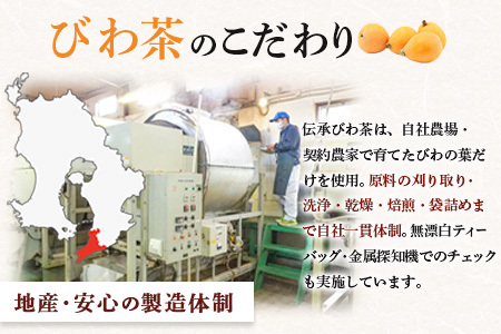 伝承びわ茶 ブレンドティー  (2.6g×5包入)×2パック　計10包入 | 国産 びわ茶 甘茶 シナモン ガジュツ ハーブティー ティーバック 焙煎 紅茶 香ばしい スパイシー おいしい びわの葉 