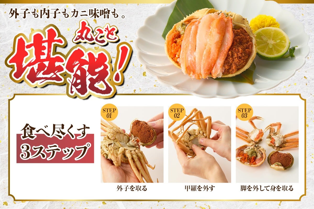 セコガニを食べつくす3ステップです。
ぜひ、ご参考にしてください。