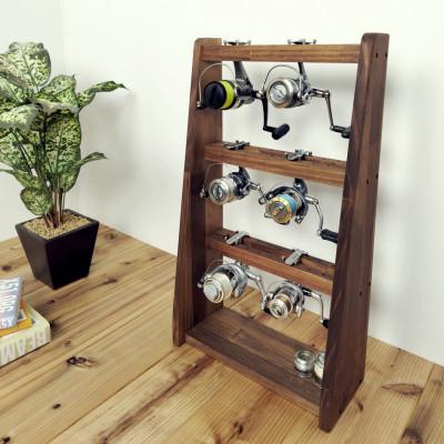 ふるさと納税 横手市 WOOD WORKS リールスタンドAタイプ/Mサイズ【本体カラー:ブラウン】 |  | 01