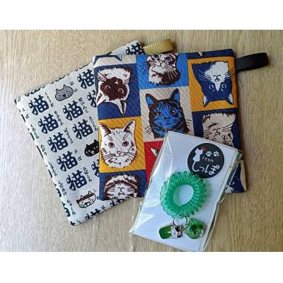 ふるさと納税 茨木市 保護猫へのご支援のためのお礼品【チームしっぽ】手作り小物セット(コースター・ボトルマーカー)