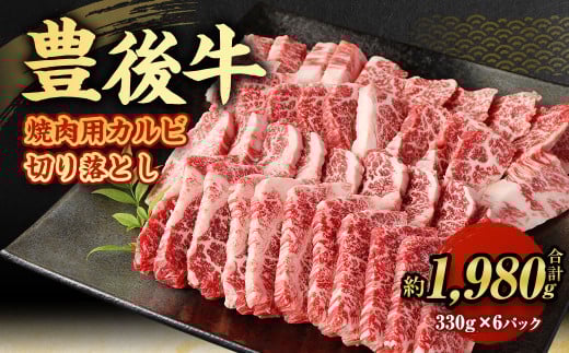 【大分県産】 豊後牛 焼肉用 カルビ 切り落とし 約1.98kg （約330g×6パック） 牛肉 中落ち