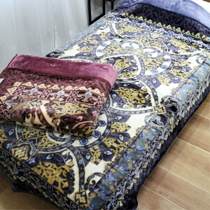 【シングル2枚組】吸湿発熱シルキータッチ2枚合わせ毛布(140×200cm)×1セット（ピンク1枚・ブルー1枚）  YO-4700-2P