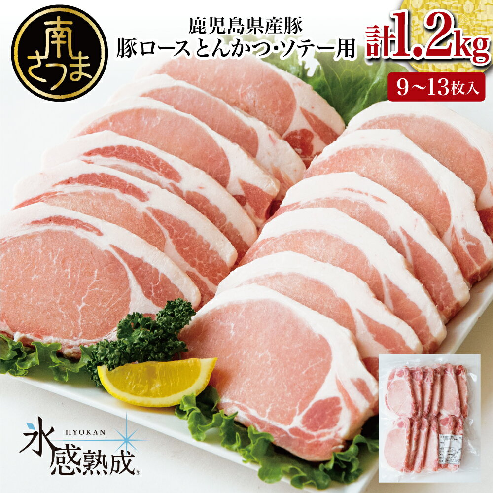 【ふるさと納税】氷感熟成豚 鹿児島県産 豚ロース とんかつ・ソテー用 計1.2kg 肉 お肉 焼肉 炒め物 とんかつ ステーキ ソテー 照焼き 焼肉 おかず 惣菜 お弁当 豚肉 かごしま グルメ 冷凍 スターゼン 送料無料