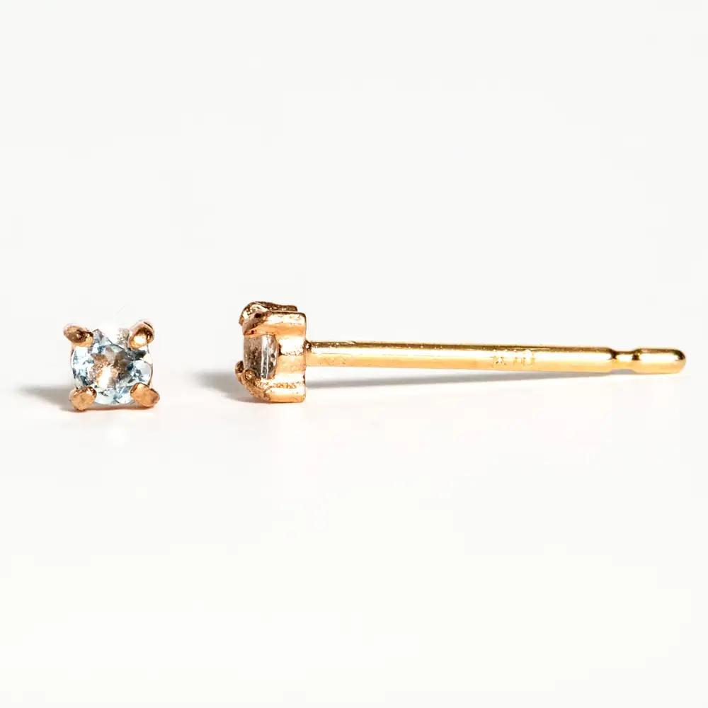 【3月誕生石アクアマリンピアス】K10イエローゴールド 美しい天然石のスキンジュエリー 両耳セット / K10-06-03 ジュエリー