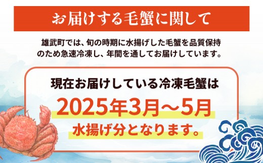 【北海道雄武町産】甘旨毛蟹 570g前後1尾