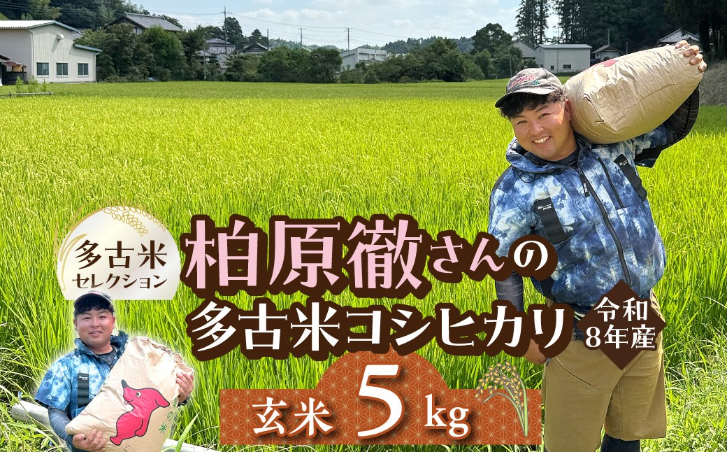 
                  多古米セレクション　柏原徹さんの多古米コシヒカリ　玄米5kg　令和8年産 TAKF063
                