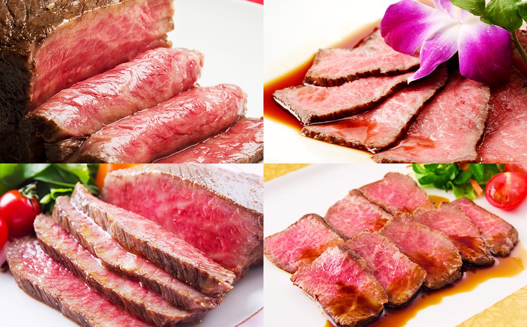 
            【12ヶ月定期便】 ローストビーフ 食べ比べ（近江牛サーロイン・松阪牛サーロイン・静岡そだちサーロイン・シャトーブリアン・ヒレ・芯ロース・ザブトン・ミスジ・とも三角・三角バラ・カイノミ・シンシン） 【たわら屋】 12回 計3.65kg 牛肉 和牛 肉 お肉 ソース入り ソース付き お祝い 贈り物
          