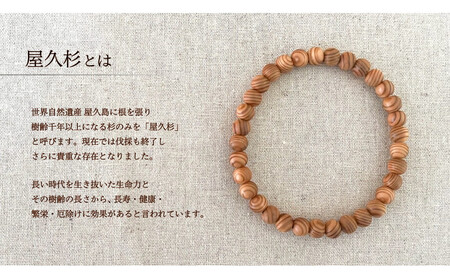 屋久杉6mm玉ブレスレット【20cm (L)】