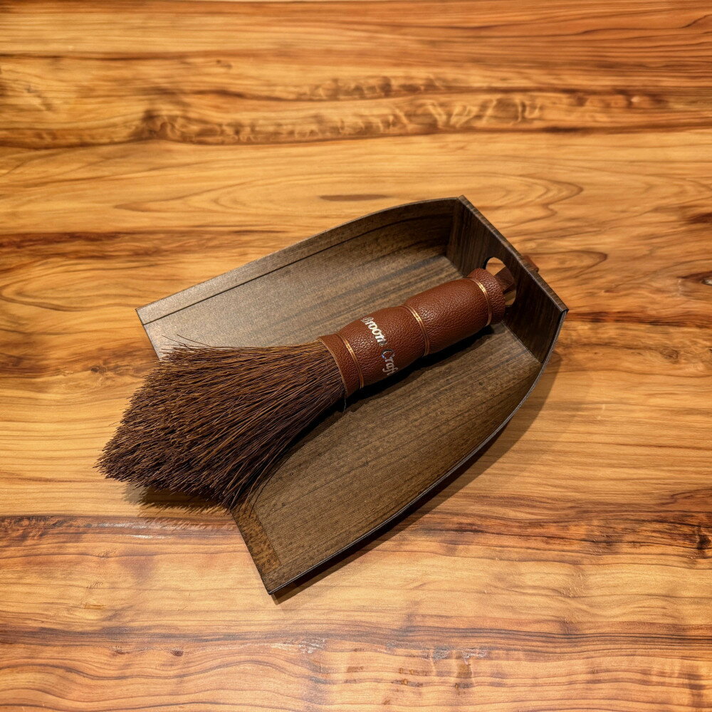 【ふるさと納税】【選べるカラー】国産棕櫚手箒レザー 柿渋はりみ塵取り（穴あき）セット ［FM16］ | 工芸品クラフト 民芸 人気 おすすめ 送料無料