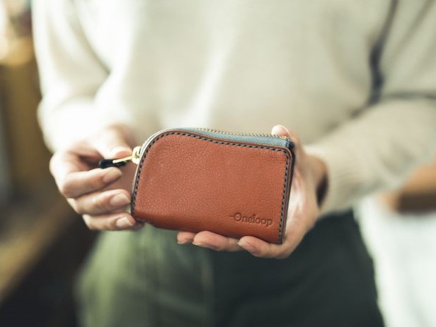 コインケース「渓流ミニウォレット（ブルー）」｜財布 小銭入れ 革 革製 革財布 ウォレット メンズ レディース ペア 夫婦 プレゼント ギフト 本革 牛革 誕生日 ユニセックス 男性 女性　財布 レザ
