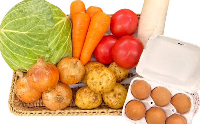 【全3回定期便】採れたてお野菜おまかせ（5～6種）・卵6個セット/ 野菜 やさい 野菜セット 野菜詰め合わせ 詰め合わせ セット たまご 卵 タマゴ 紅たまご こだまさんち / 大村市 / かとりスト