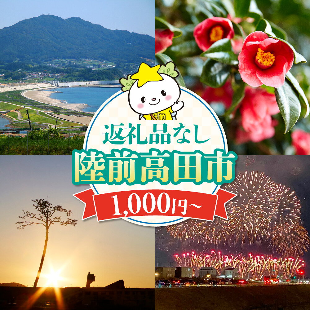 【ふるさと納税】≪返礼品なし≫ 1口 1,000円 ～ 10,000,000円 岩手県 陸前高田市 ［ 子ども 支援 給付型奨学金 高齢者 障がい者 支援 農林水産業 商工業 振興 移住 定住 環境 美化 NPO 団体 支援 文化財 復元 まちづくり ふるさと 応援 支援 協力 寄附 寄付 ］