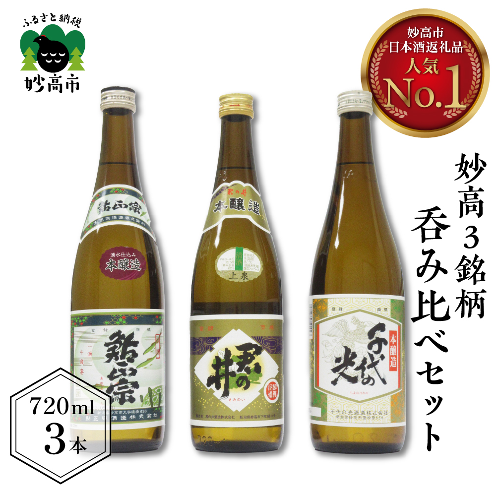 新潟県妙高3銘柄呑み比べセット(720ml×3本)