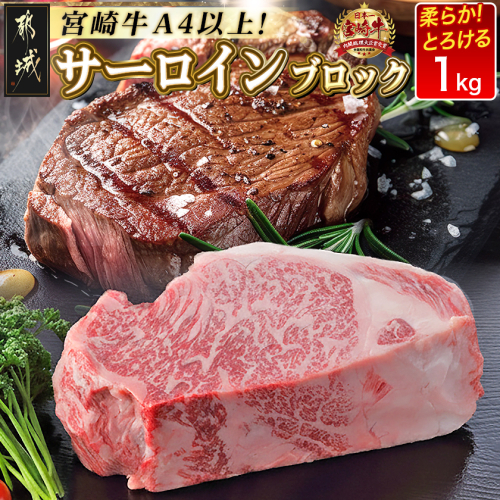 宮崎牛サーロインブロック1kg〔25-034-1kg〕
