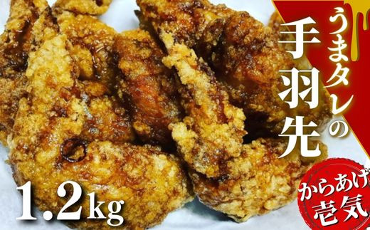 【からあげ壱気（唐揚げ）】うまタレ付 手羽先からあげ 600g×2P 計1.2kg | からあげ 唐揚げ 唐揚 唐揚げ丼 唐揚げ弁当 唐揚げ店 手羽先唐揚げ カラアゲ 絶品からあげ おおいた唐揚げ 豊後高田市