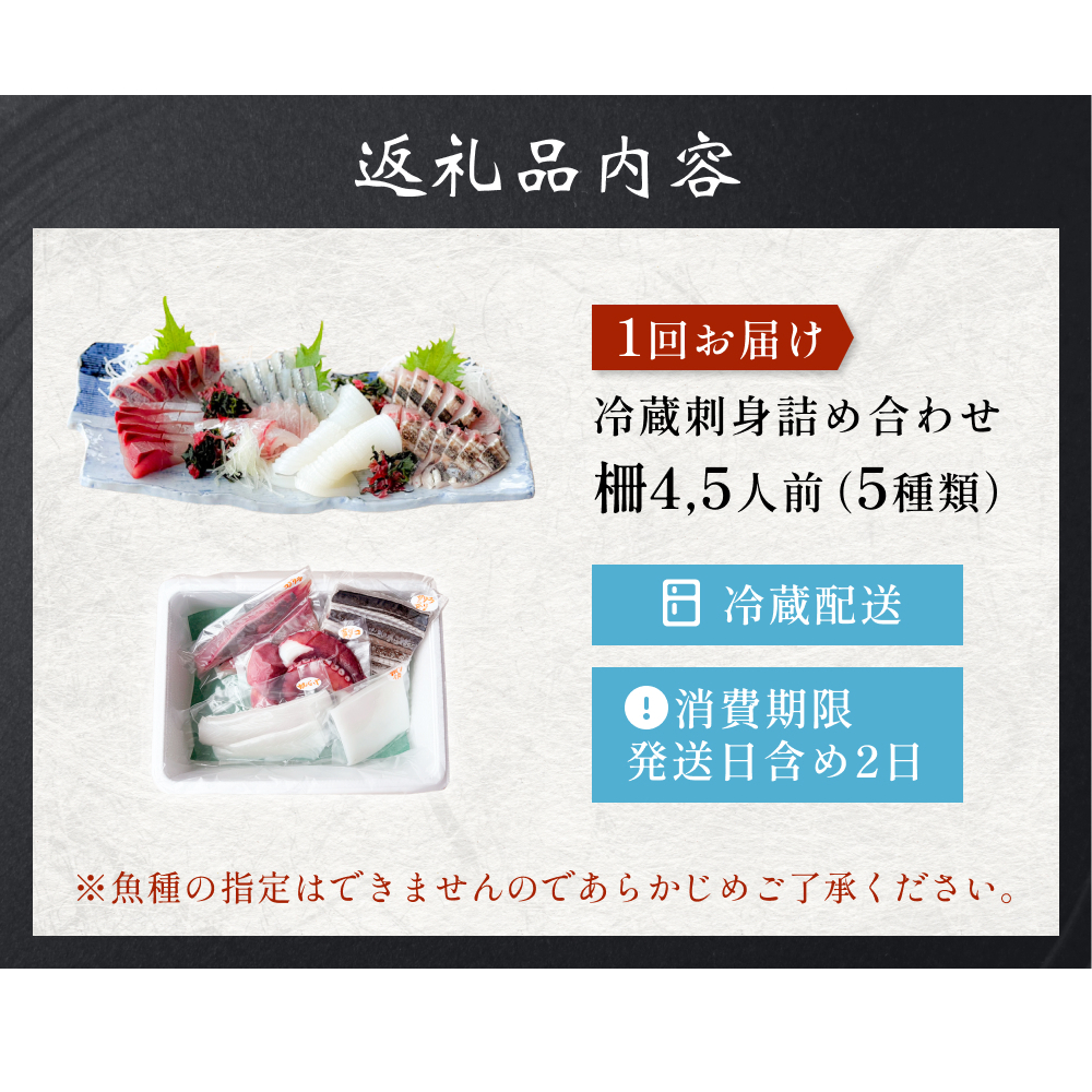 【冷蔵】お刺身 詰め合わせ（サク）4,5人前（5種類）　釣屋魚問屋直営 ひみ岸壁市場_イメージ5