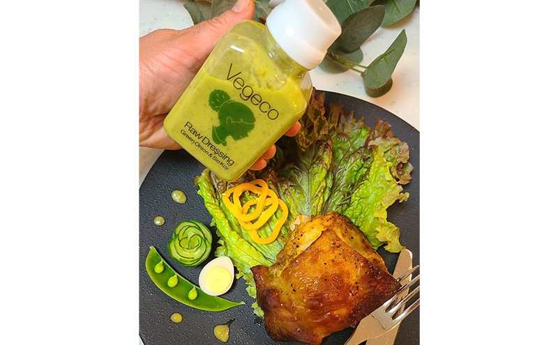 ドレッシング Vegeco飲みたくなる生ドレッシング(青葱と塩麹 180ml×6本) 福岡市内製造