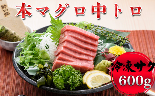 【プロが厳選】本マグロ 中トロ 600g(冷凍・サク)[0032-0007]