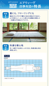 エアウィーヴ 四季布団 ( シングルロング サイズ ) 洗える 敷布団 敷き布団 四季 布団 マットレス パッド 洗濯できる マットレスパッド airweave おすすめ エアウィーブ air wea