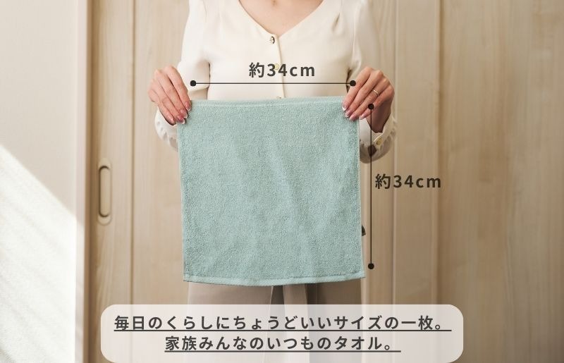 099H4388 くらしハンドタオル 10枚セット アクアブルー【泉州タオル たおる 国産 吸水 普段使い シンプル 日用品 家族 ファミリー】