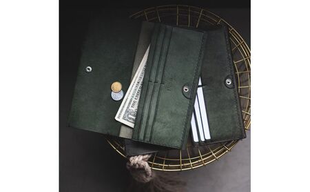 長財布（ne) ファッション小物 イタリアンオイルレザー  ブラウン
