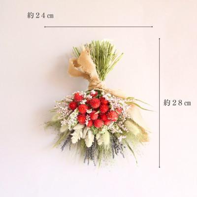 ふるさと納税 茅野市 信州八ヶ岳の麓から贈る 千日紅のドライフラワースワッグM(レッド) |  | 01