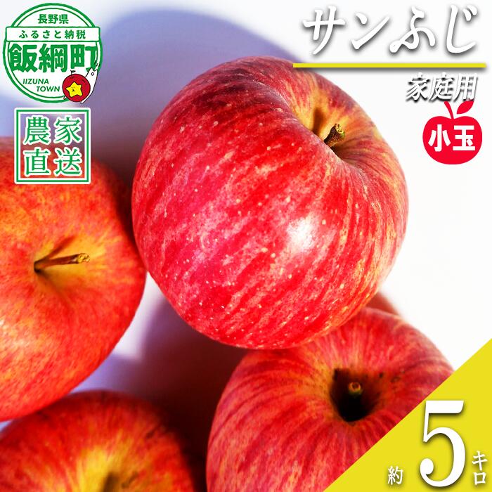 【ふるさと納税】 りんご サンふじ 家庭用 ( 小玉 ) 5kg 丸山りんご園 沖縄県への配送不可 令和8年度収穫分 長野県 飯綱町 〔 信州 果物 フルーツ リンゴ 林檎 長野 12000円 予約 農家直送 〕発送時期：2026年12月中旬〜2026年12月下旬 {**}