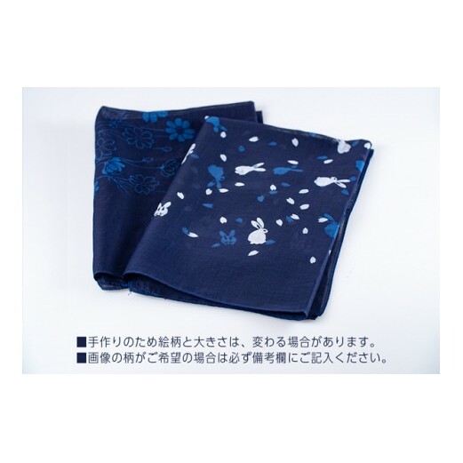 藍染バンダナスカーフ 1枚_イメージ3