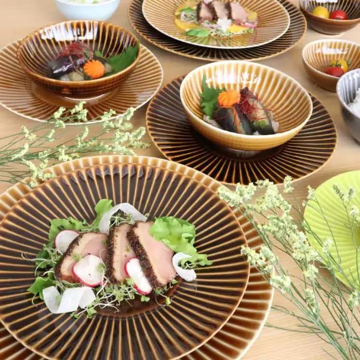 【波佐見焼】しのぎシリーズ プレート 大皿 茶碗 小鉢 含む プレミアム22点セット 食器 皿 【一龍陶苑】 [CC44]  波佐見焼