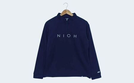 メンズ エアライトログジップロングスリーブモックネックシャツ/ネイビー/Lサイズ ゴルフウェア ゴルフ メンズ ロゴカラー モックネック 紺色 おしゃれ コーデ｜石川県 小松市【有限会社ドオム】