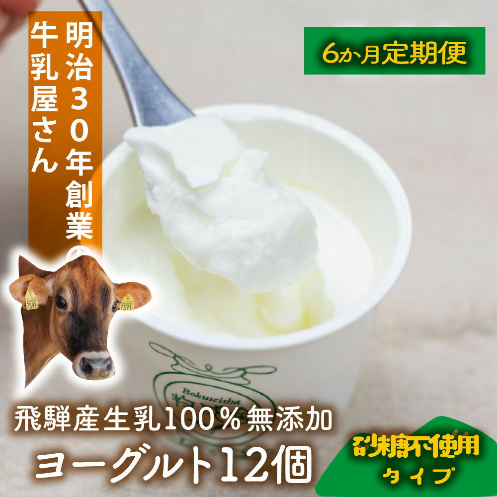 【ふるさと納税】【6か月定期便】牧成舎のプレーンヨーグルト（砂糖不使用）12個入り 牧成舎 DF225