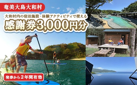 
                  アクティビティ＆宿泊で使える感謝券3000円分
                